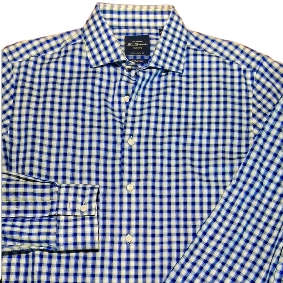 BEN Sherman \ Men's Slim Fit Stretch Dress Shirt / 15-15 1/2 34-35 / NWOT - Picture 1 of 7